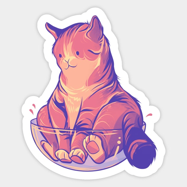 Funny cat - if it fits, it sits! Sticker by Claire Lin